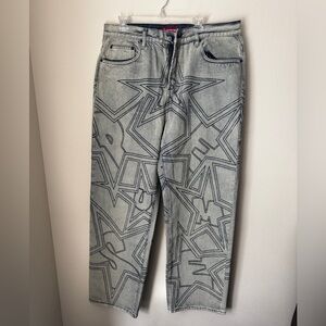 Supreme Stars Topstich Baggy Jeans